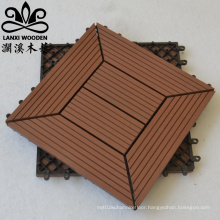 Six slats coffee color parquet plastic wood floor diagonal decking tiles
